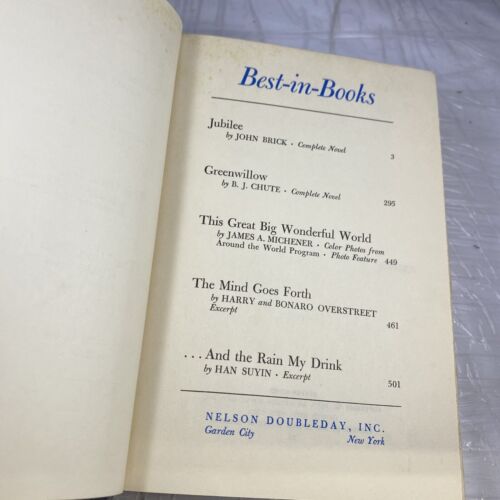 BEST IN BOOKS #20 Two Complete Books 3 Book Vintage 50s Literature With HCDJ