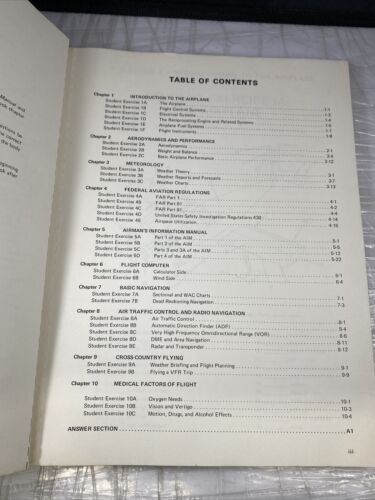 Vintage 70s Jeppesen Sanderson Piper Private Pilot Workbook With 5 Quizzes