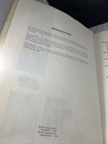Vintage 70s Jeppesen Sanderson Piper Private Pilot Workbook With 5 Quizzes