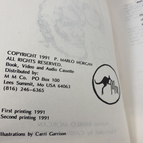Mutant Message Downunder by Marlo Morgan vintage 1991 Rare Travel Story