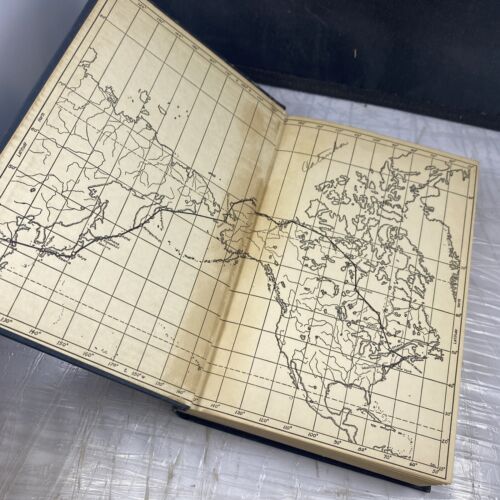 Old NORTH TO THE ORIENT Book 1935 ANNE MORROW LINDBERGH CHARLES MAP PILOT FLIGHT