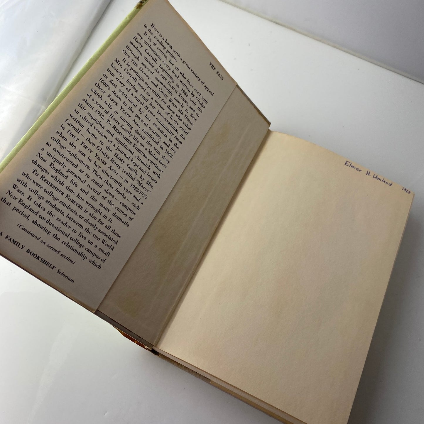 To Remember Forever Gladys Hasty Carroll 1963 First Edition Memoir Little Brown