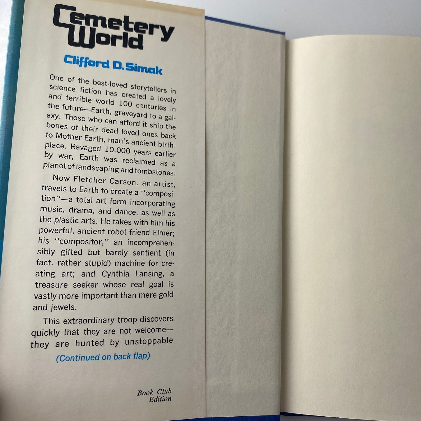 Cemetery World Clifford D. Simak 1973 Book Club Edition Science Fiction Putnam