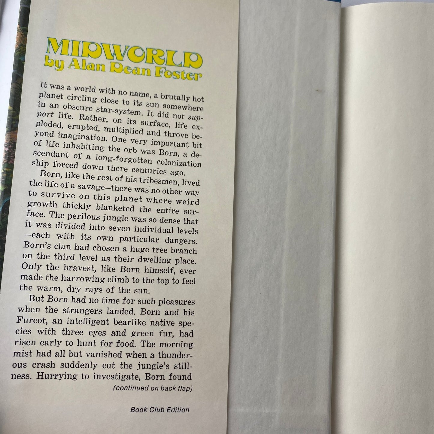 Midworld Alan Dean Foster 1975 Book Club Edition Science Fiction Nelson