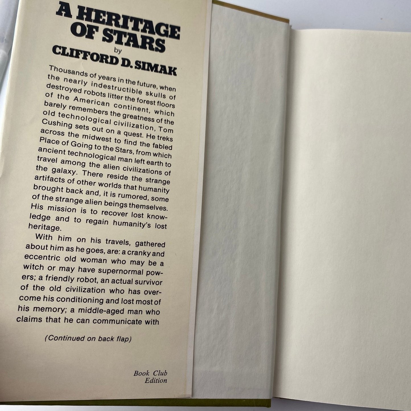 A Heritage of Stars Clifford D. Simak 1977 Book Club Edition Sci-Fi Berkley
