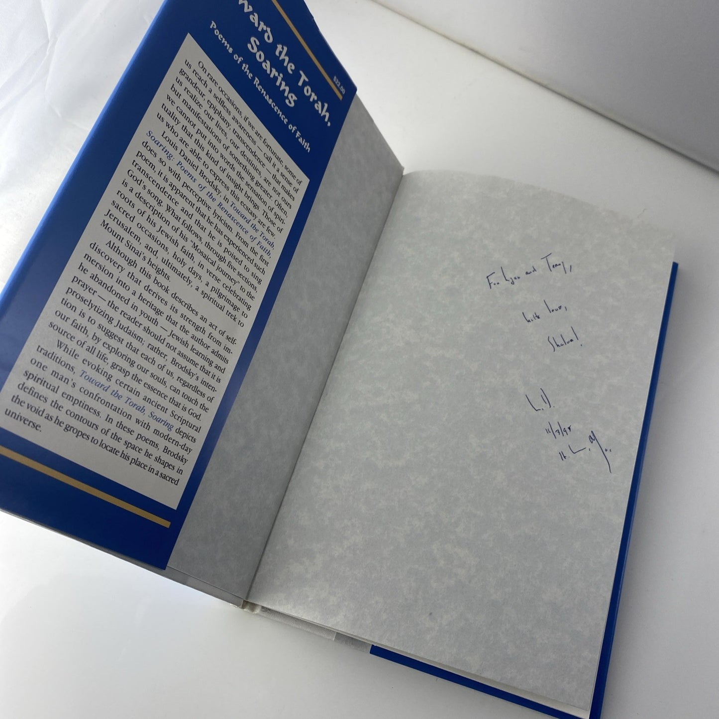 Rare Signed Jewish Poetry Book Toward The Torah, Soaring Louis Brodsky Hardcover