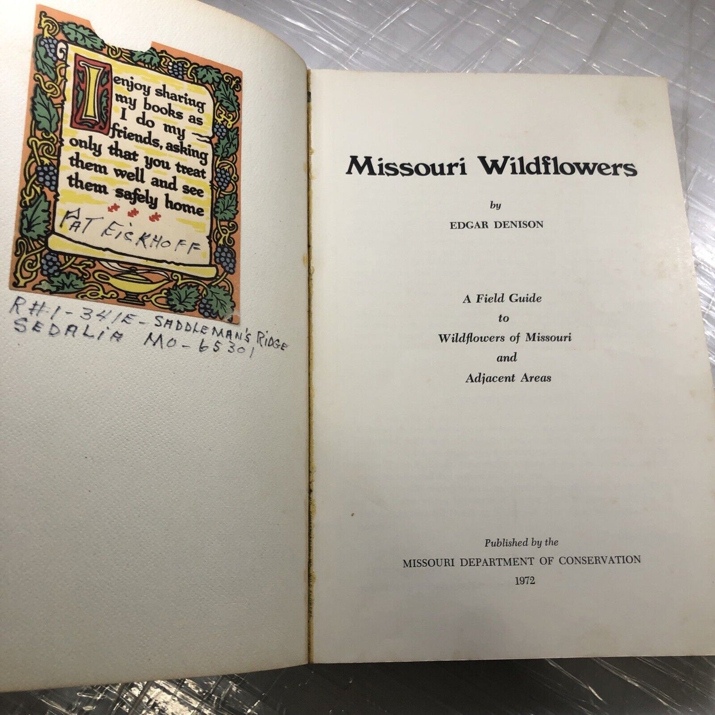 MISSOURI FLOWERS By Edgar Denison ~ 1972 Trade Paperback Flower Identification