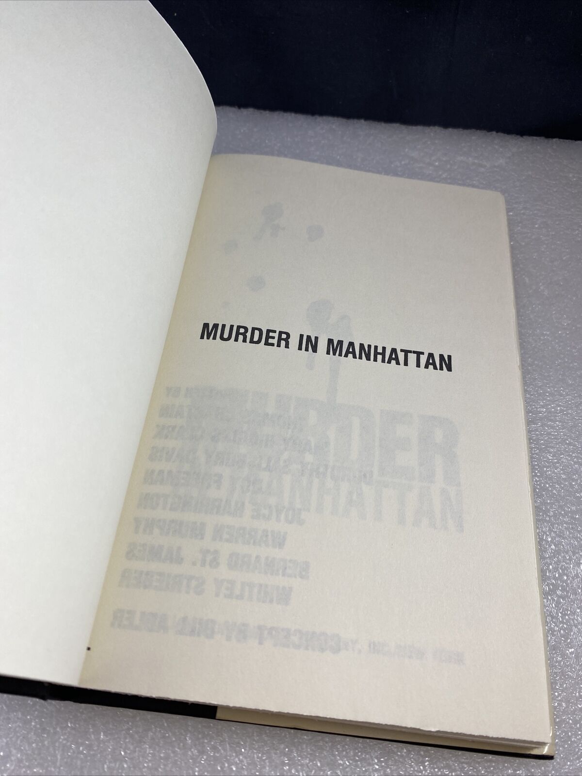Murder in Manhattan Hardback Book Club Ed. Vintage 80s Mystery Thriller NYC