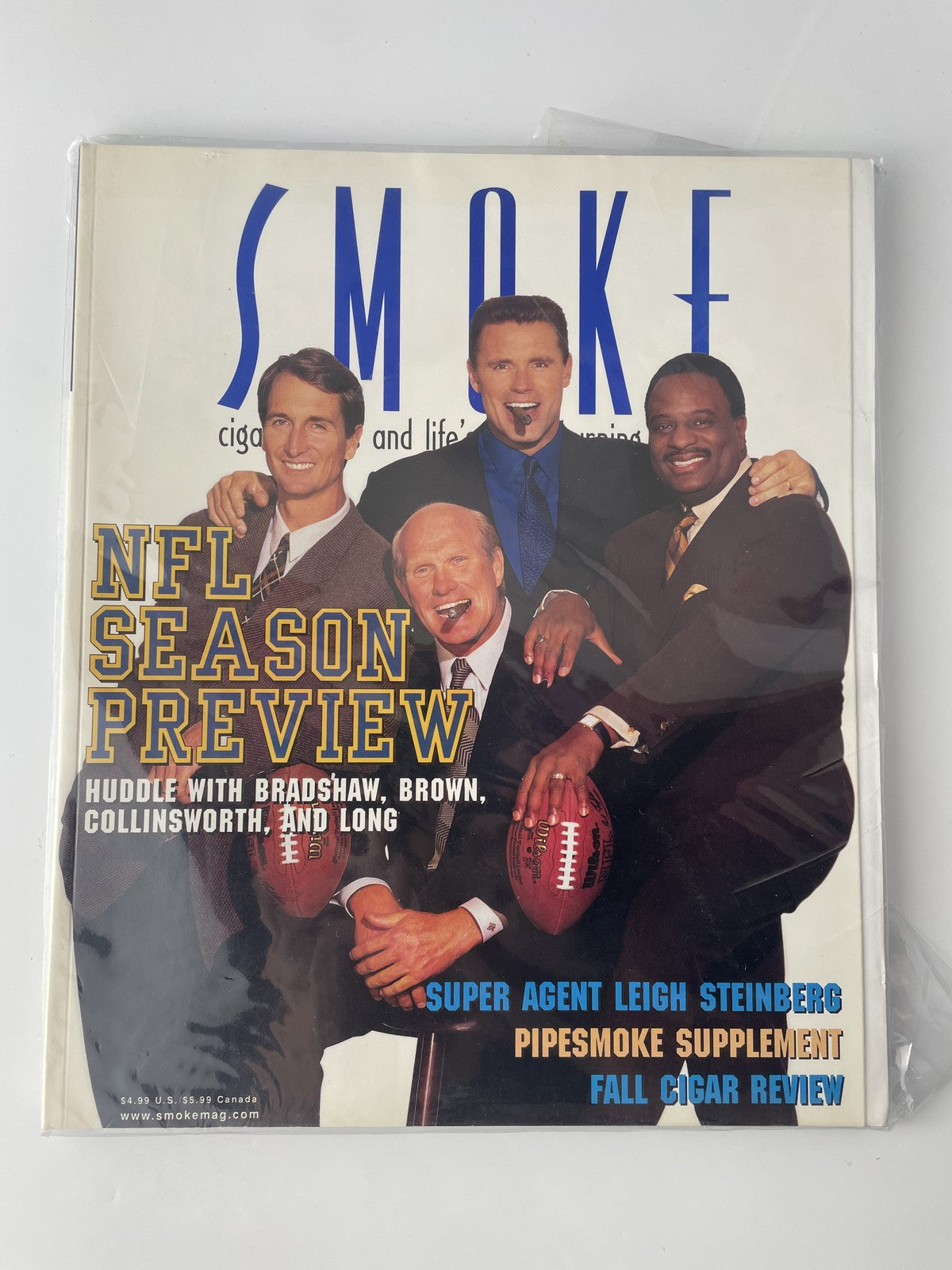 Vintage 1998 Smoke Magazine NFL Season Preview Bradshaw Brown Collinsworth Long