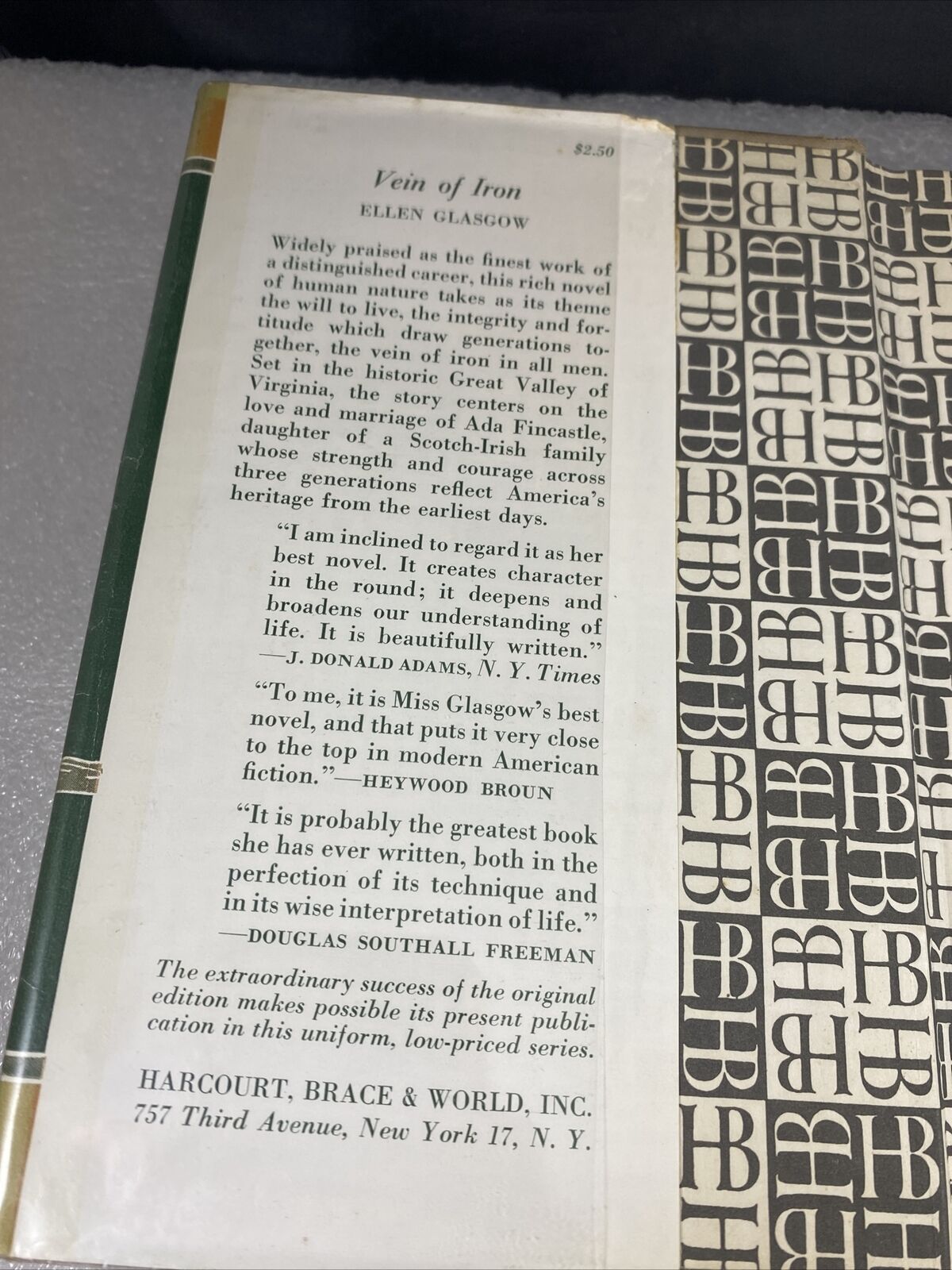 Vein Of Iron by Ellen Glasgow (1935, Hardcover) Vintage 30s Novel Ex Libris