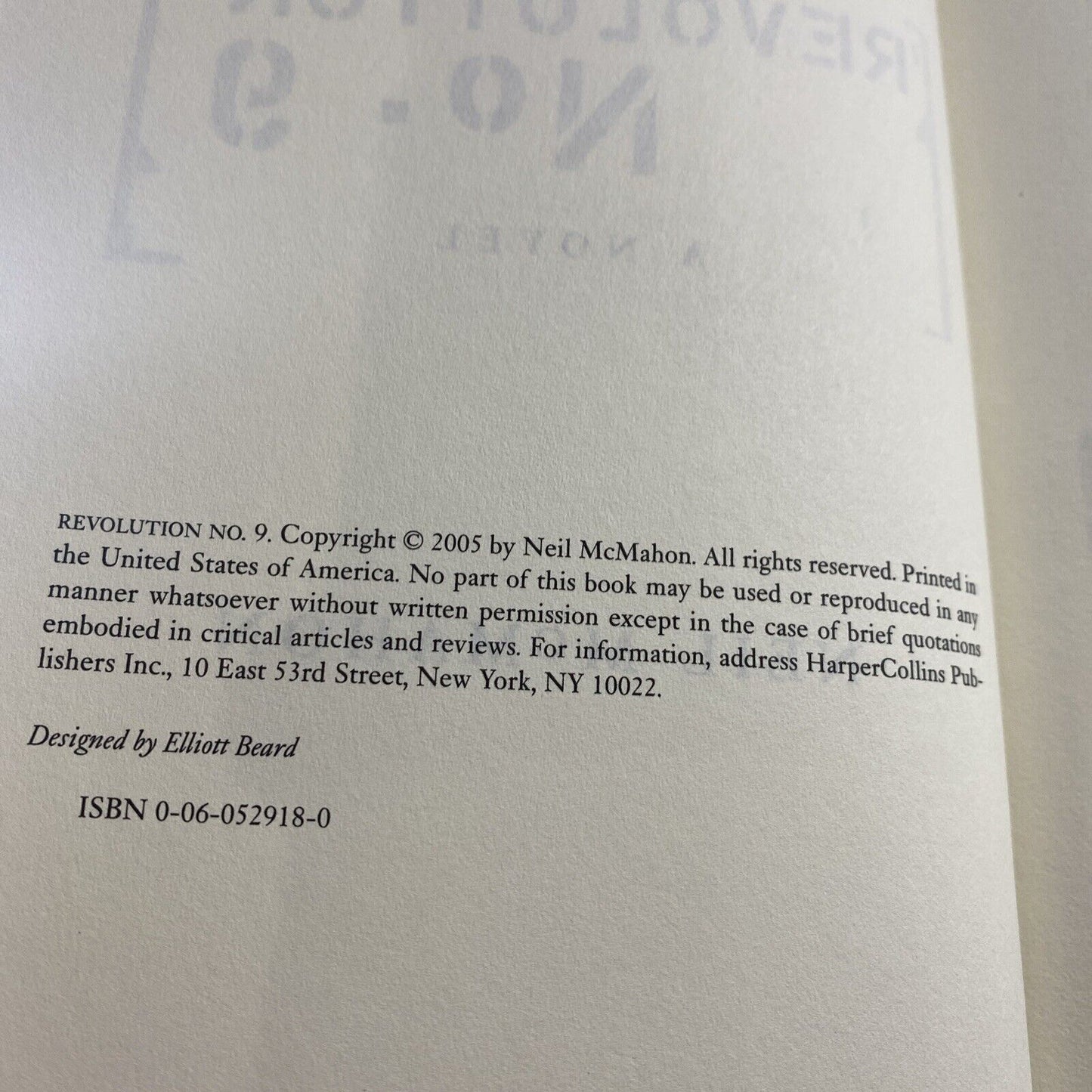 Revolution No 9: A Novel - Hardcover By McMahon, Neil - Very Good No Marks