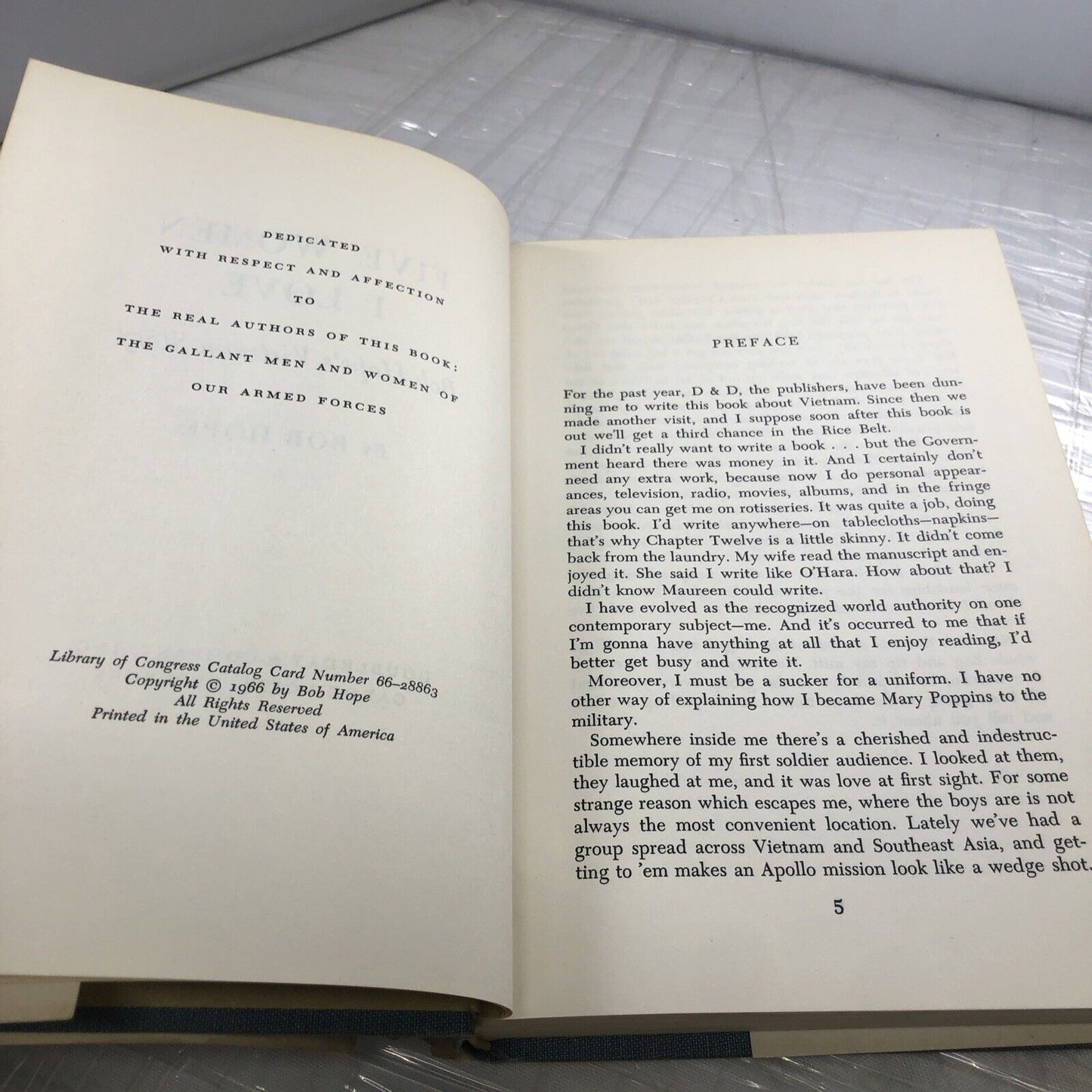 FIVE WOMEN I LOVE BOB HOPES VIETNAM STORY Doubleday 1966