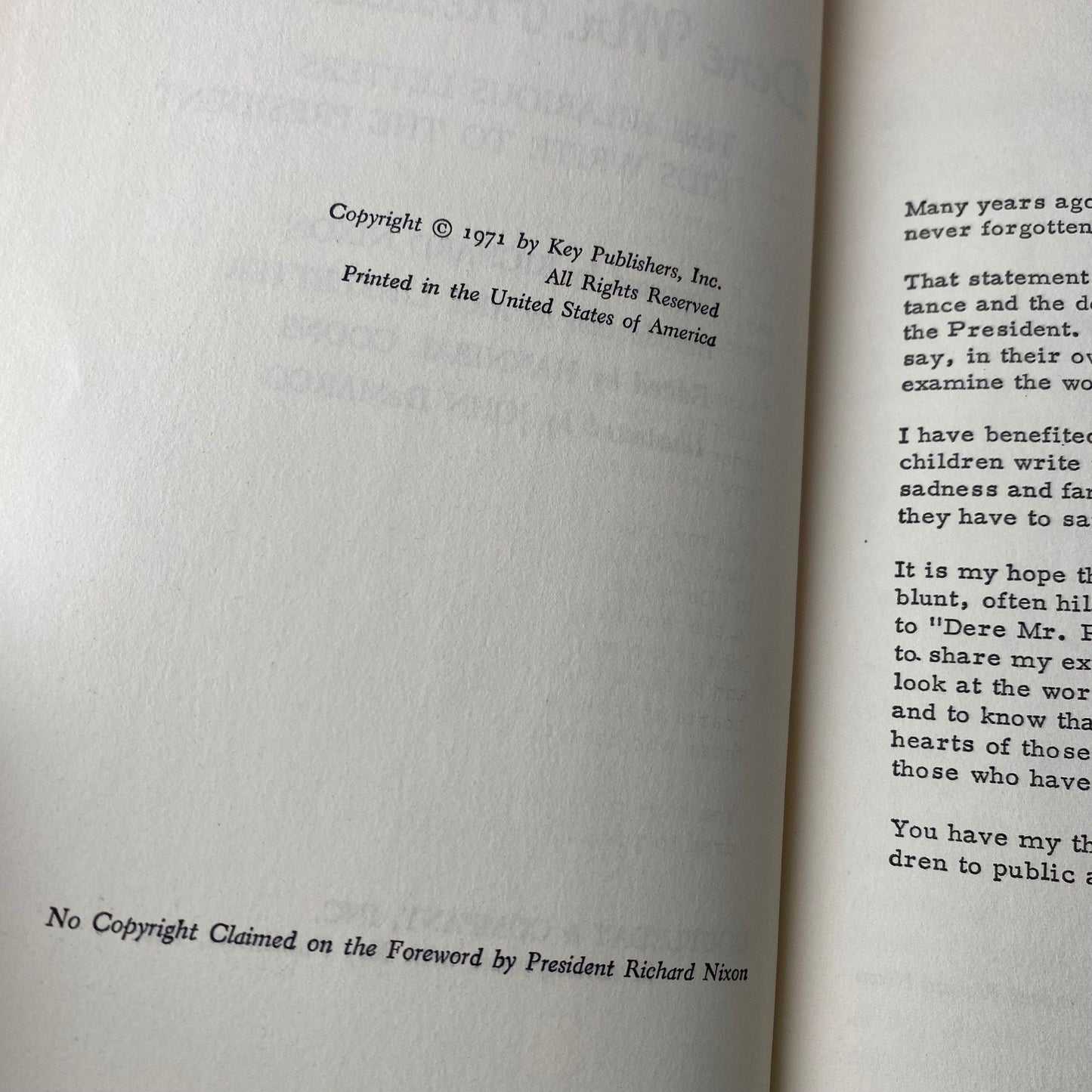 Dere Mr. President Hannibal Coons 1971 Book Club Edition Humor Doubleday