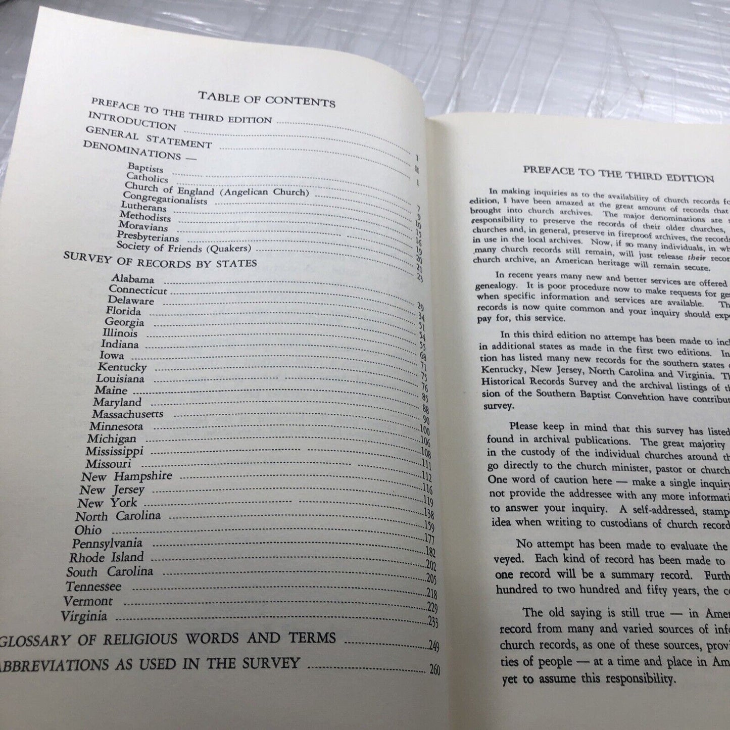 Survey Of American Church Records: Major Denominations Before 1880. History