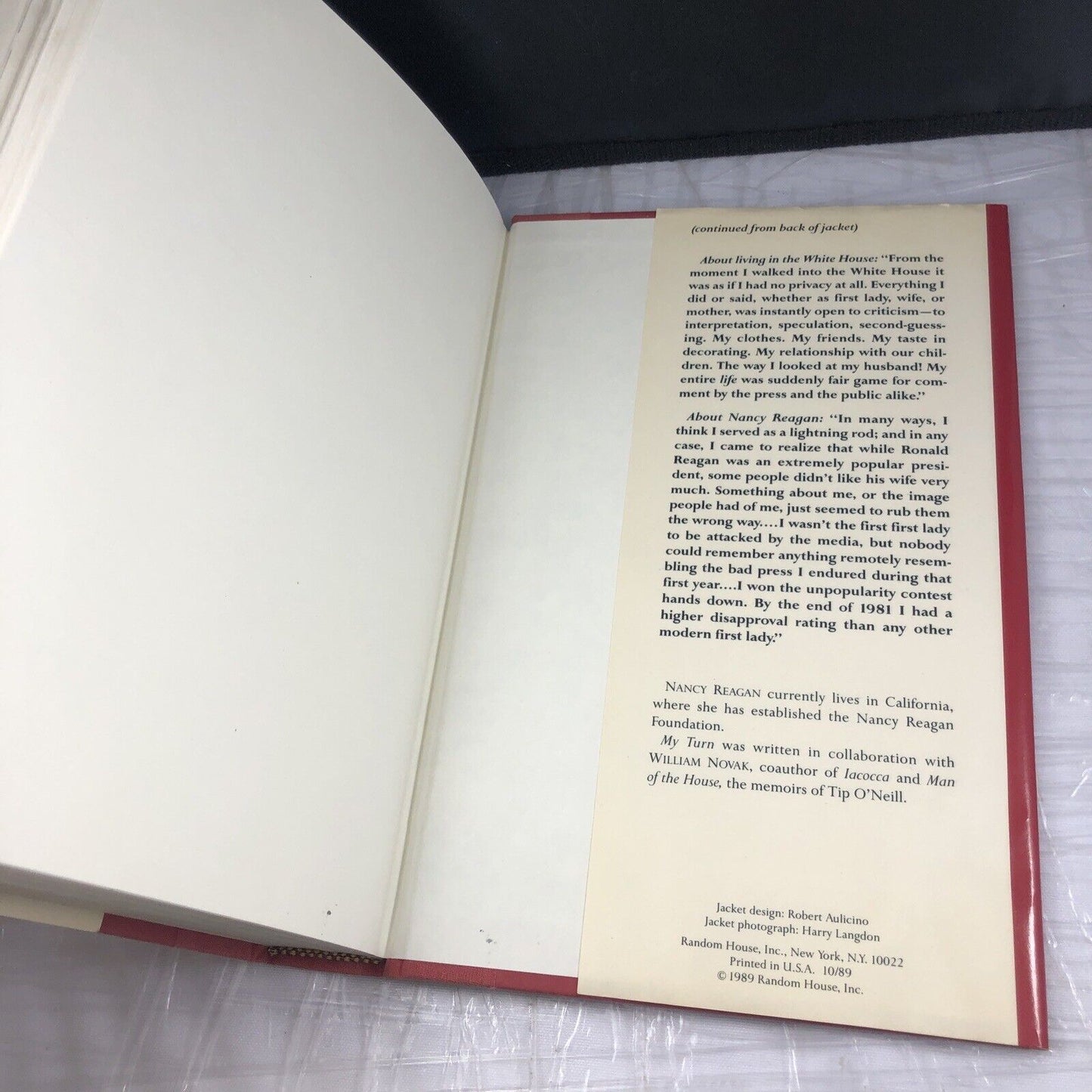 My Turn The Memoirs Of Nancy Reagan With William Novak '89 HC DJ 1st Ed LIKE NEW