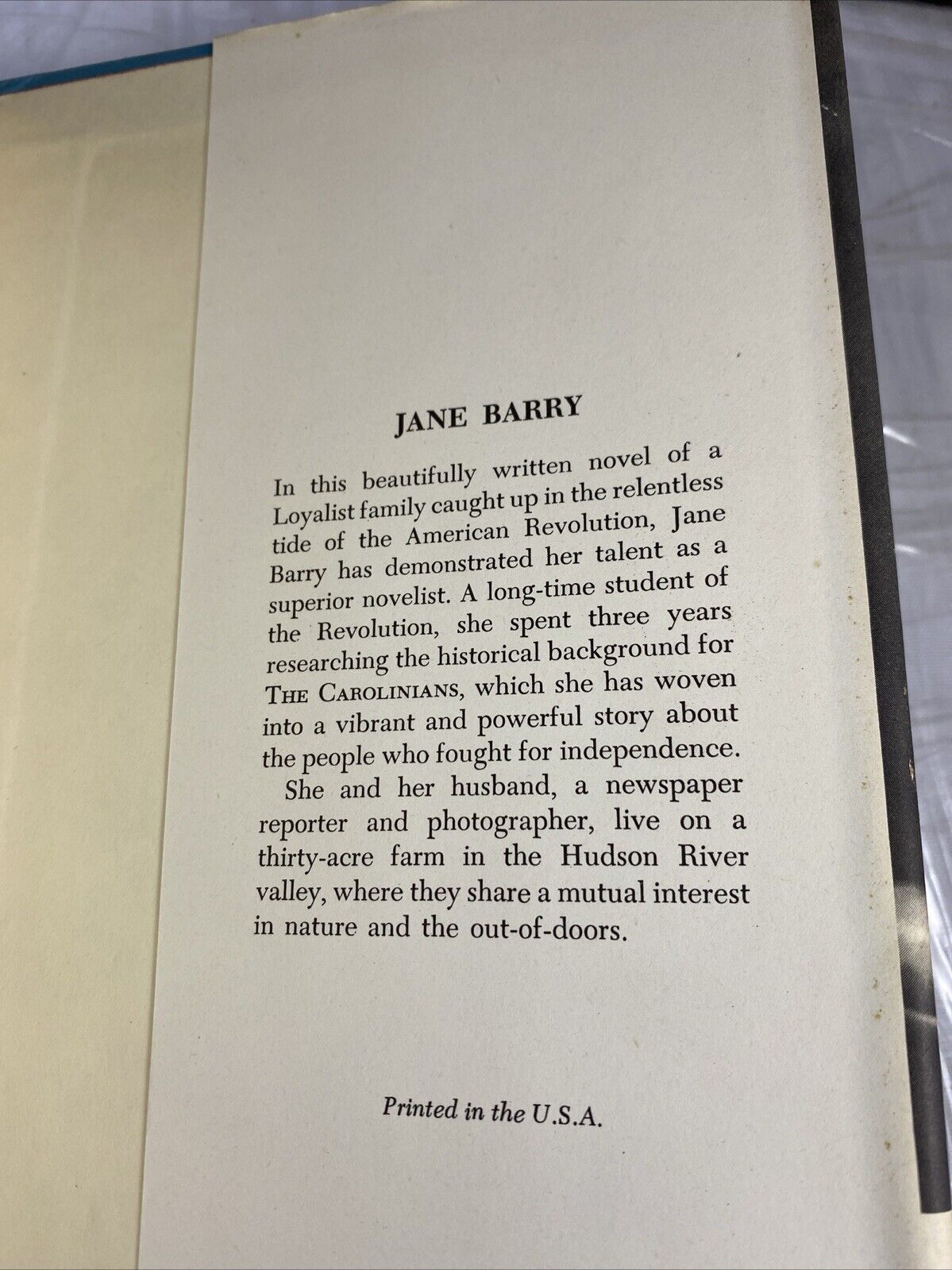 The Carolinians by Jane Barry (1959, Hardcover) Vintage Historical Fiction Novel
