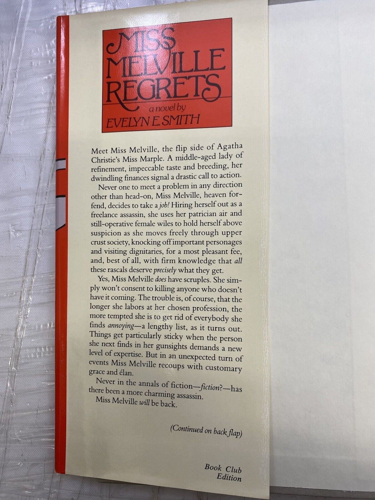Smith, Evelyn E. MISS MELVILLE REGRETS Book Club Edition Vintage 80s Mystery