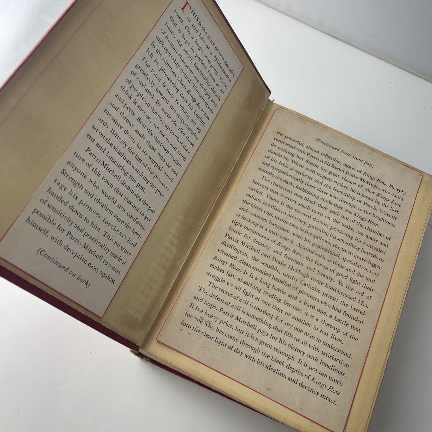 Vintage 40s Literature kings row henry bellamann 1940 Hardcover Book
