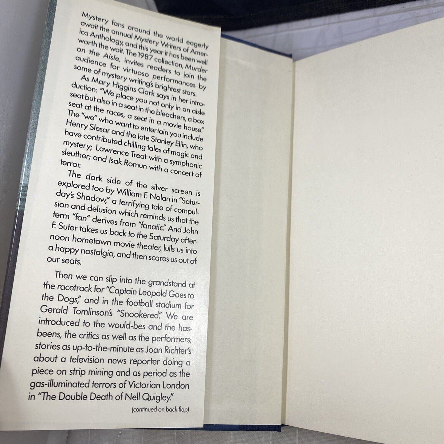 HARDCOVER Murder on the Aisle The 1987 Mystery Writers of America Anthology VG