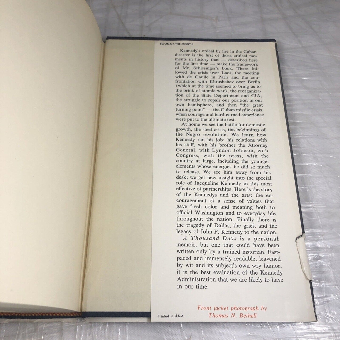 A THOUSAND DAYS by Arthur M. Schlesinger (1965, HCDJ,1st print) John F. Kennedy