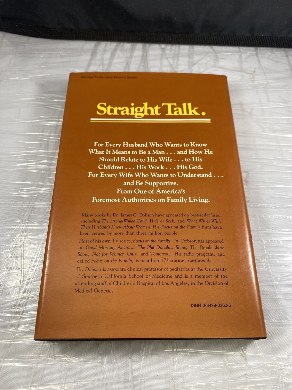 Straight Talk to Men and Their Wives Hardcover James C Dobson Vintage Self Help