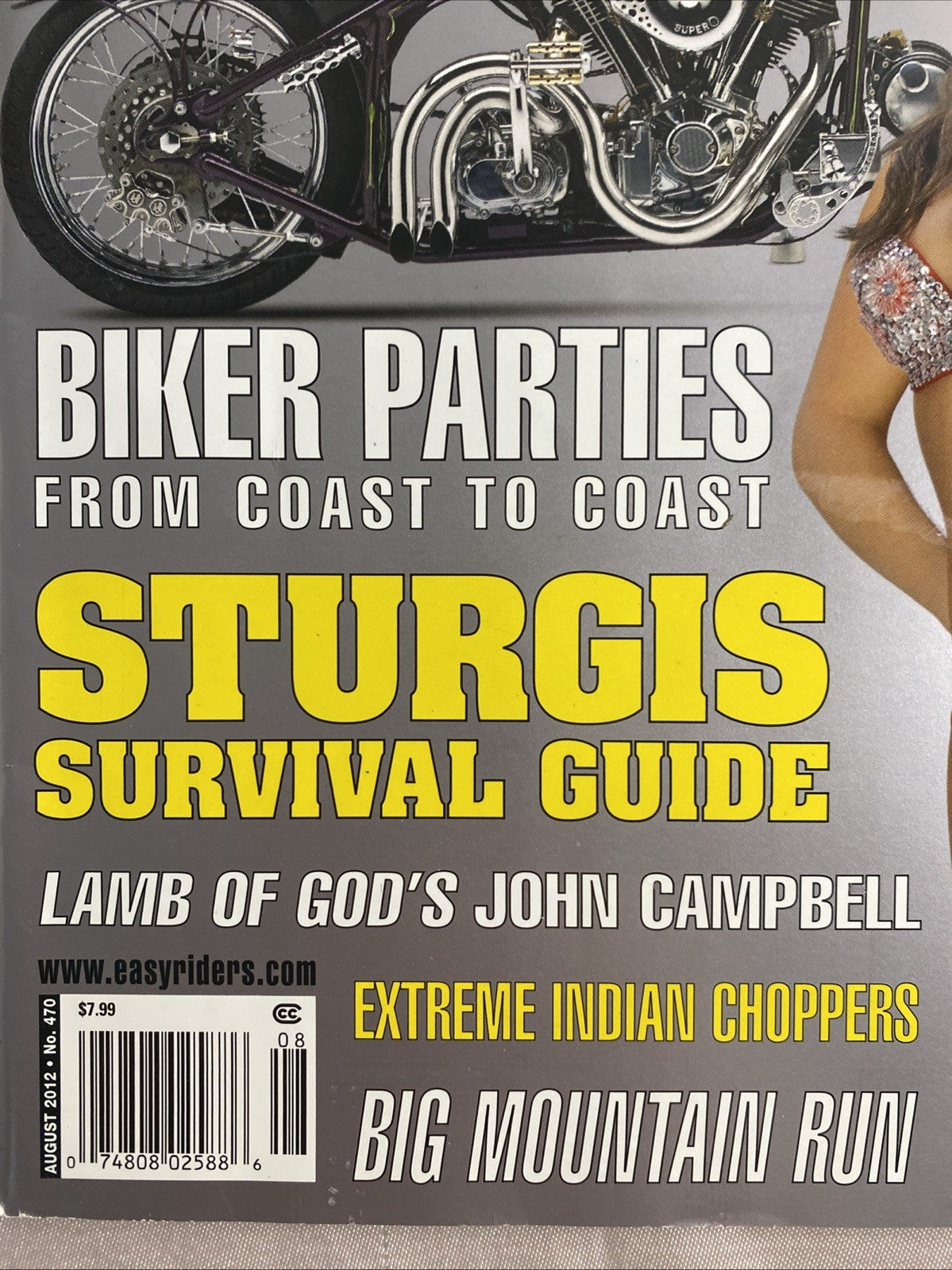 Easyriders #470 August 2012 Biker Magazine w/ David Mann Motorcycle Art + PIN-UP