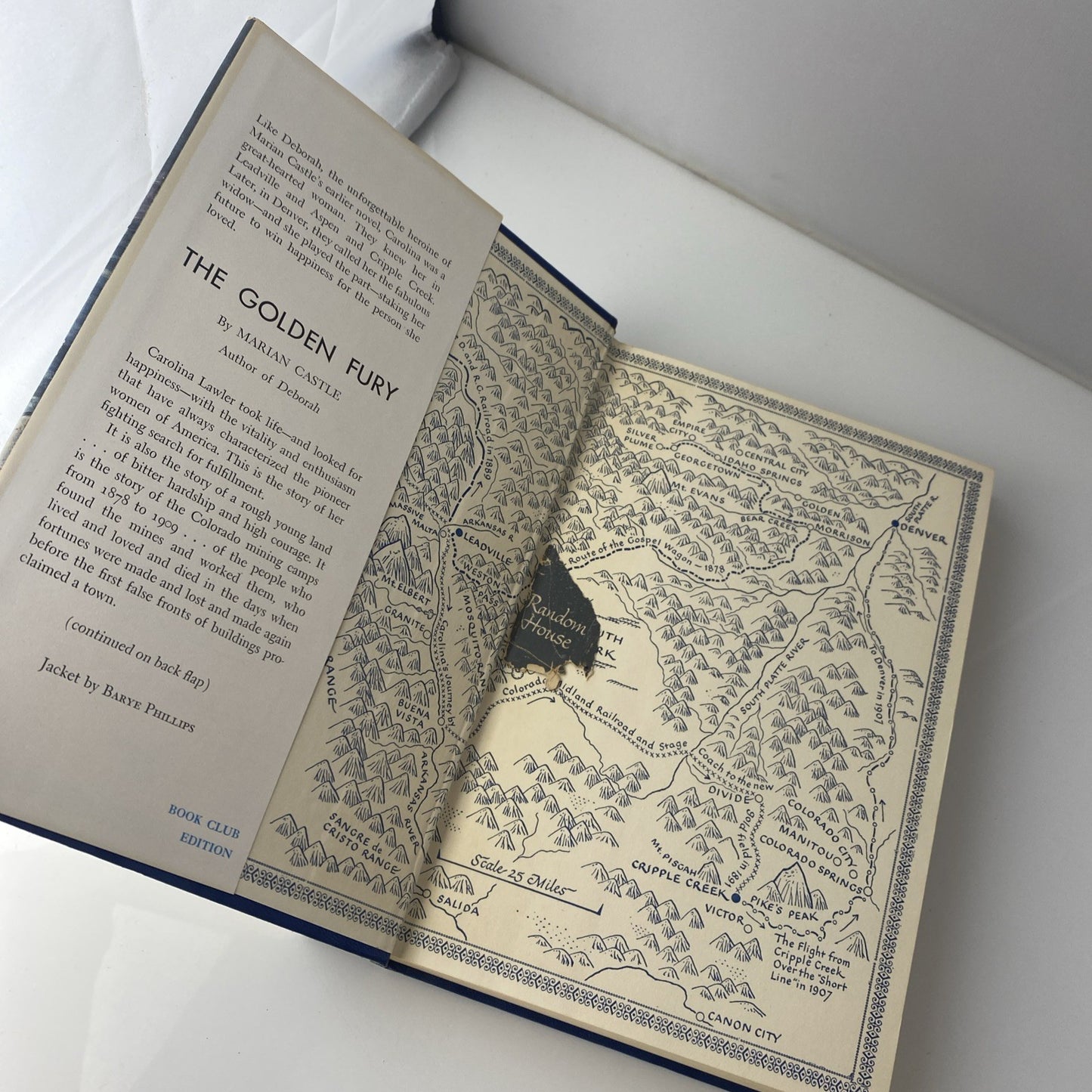VINTAGE 1949 BOOK THE GOLDEN FURY BY MARIAN CASTLE BOOK CLUB EDITION