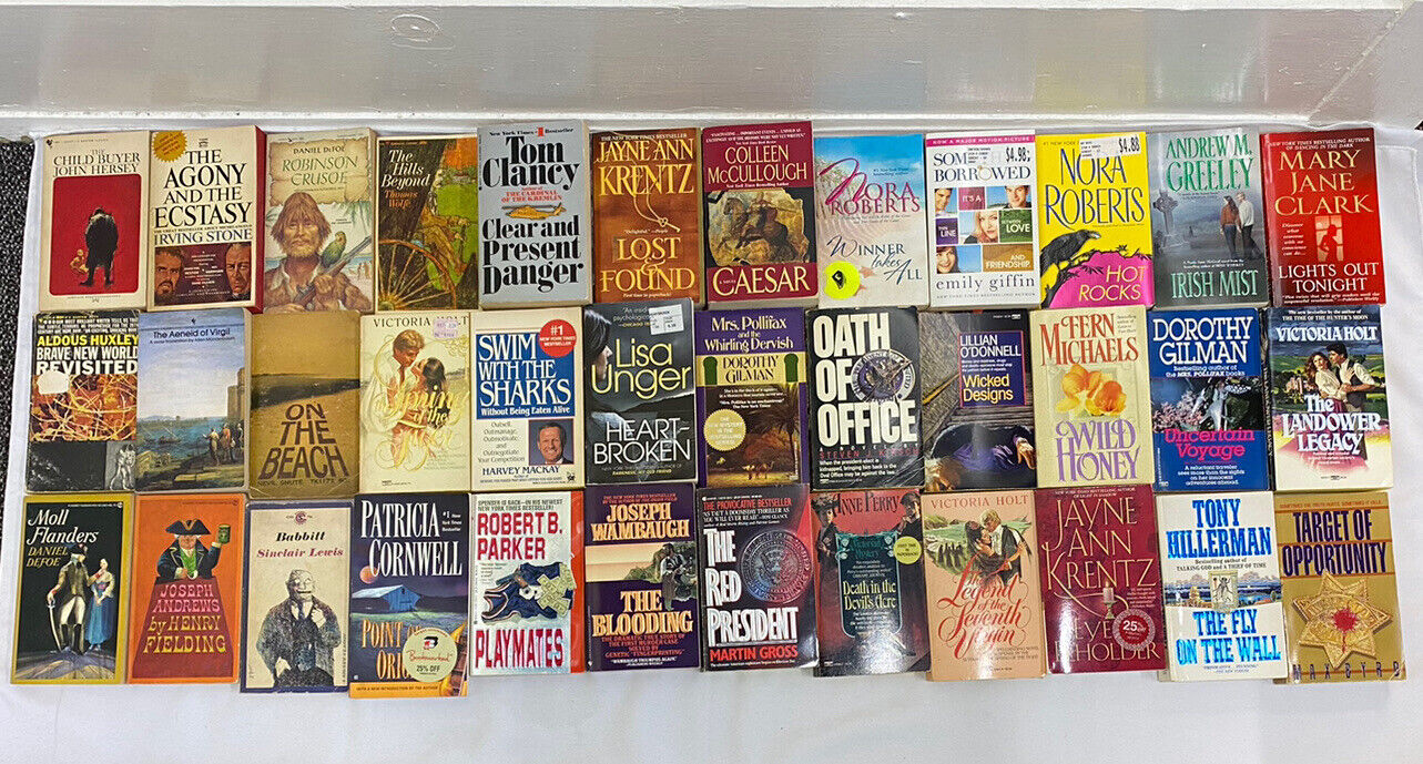 36 Count Paperback Book lot bundle Assortment-fiction-Irish Mist, Hot Rocks