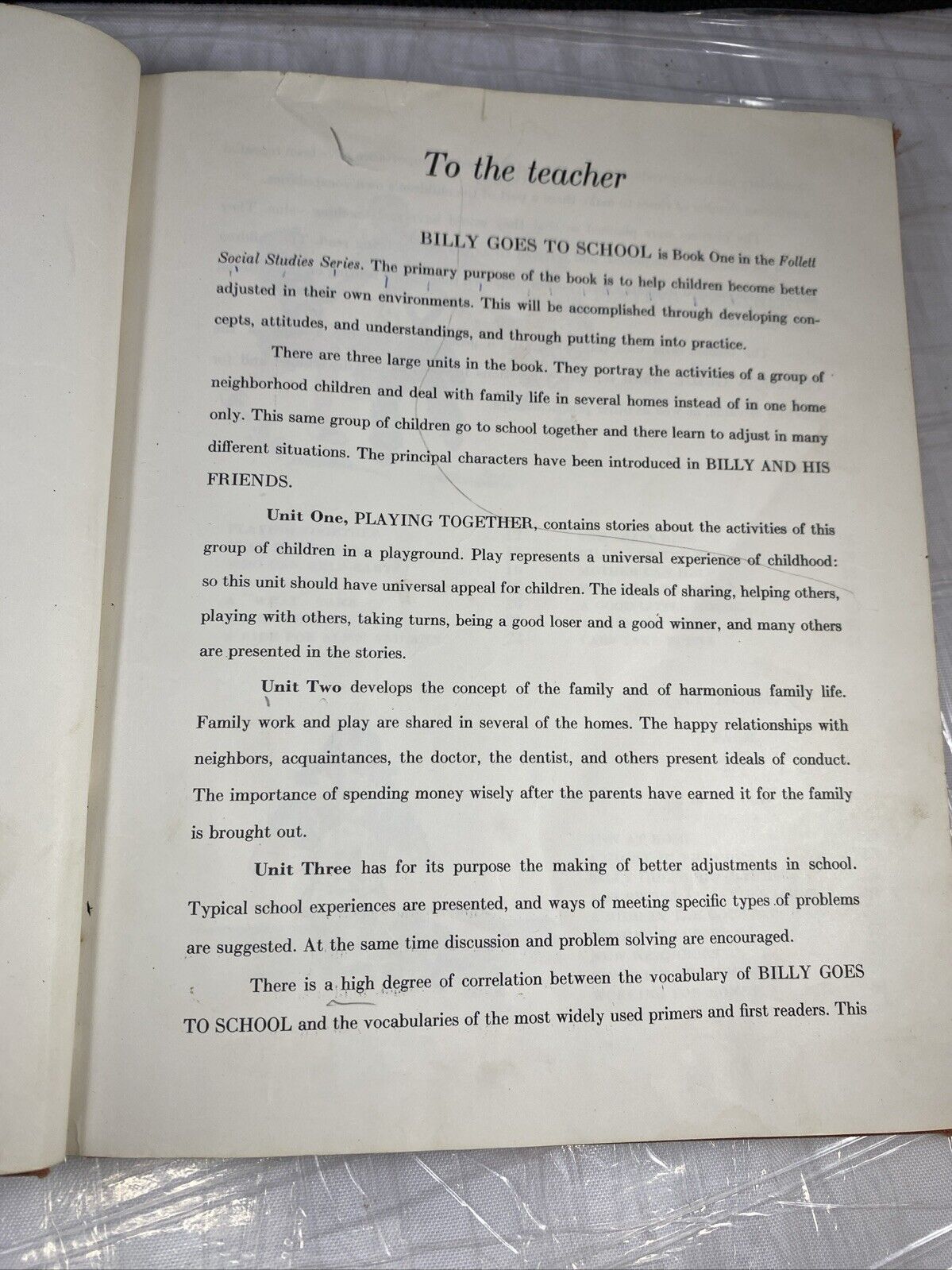 1949 BILLY GOES TO SCHOOL Reading Primer Vintage 50s Kids Basic Reader Textbook