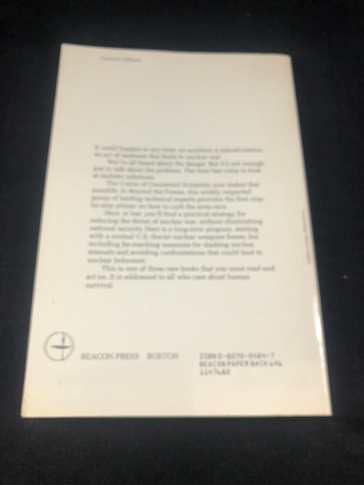 Beyond the Freeze: The Road to Nuclear Sanity by Ford, Daniel F.