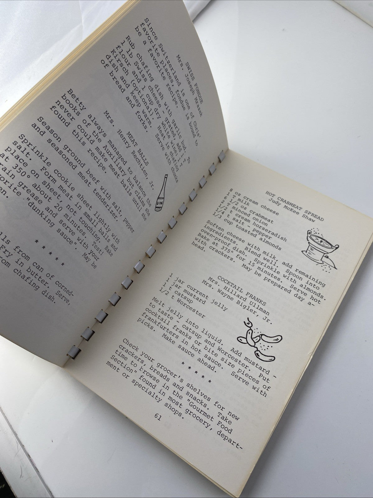 Rare Midwest St. Louis University Hospital Auxiliary Happy Hour Recipes Cookbook