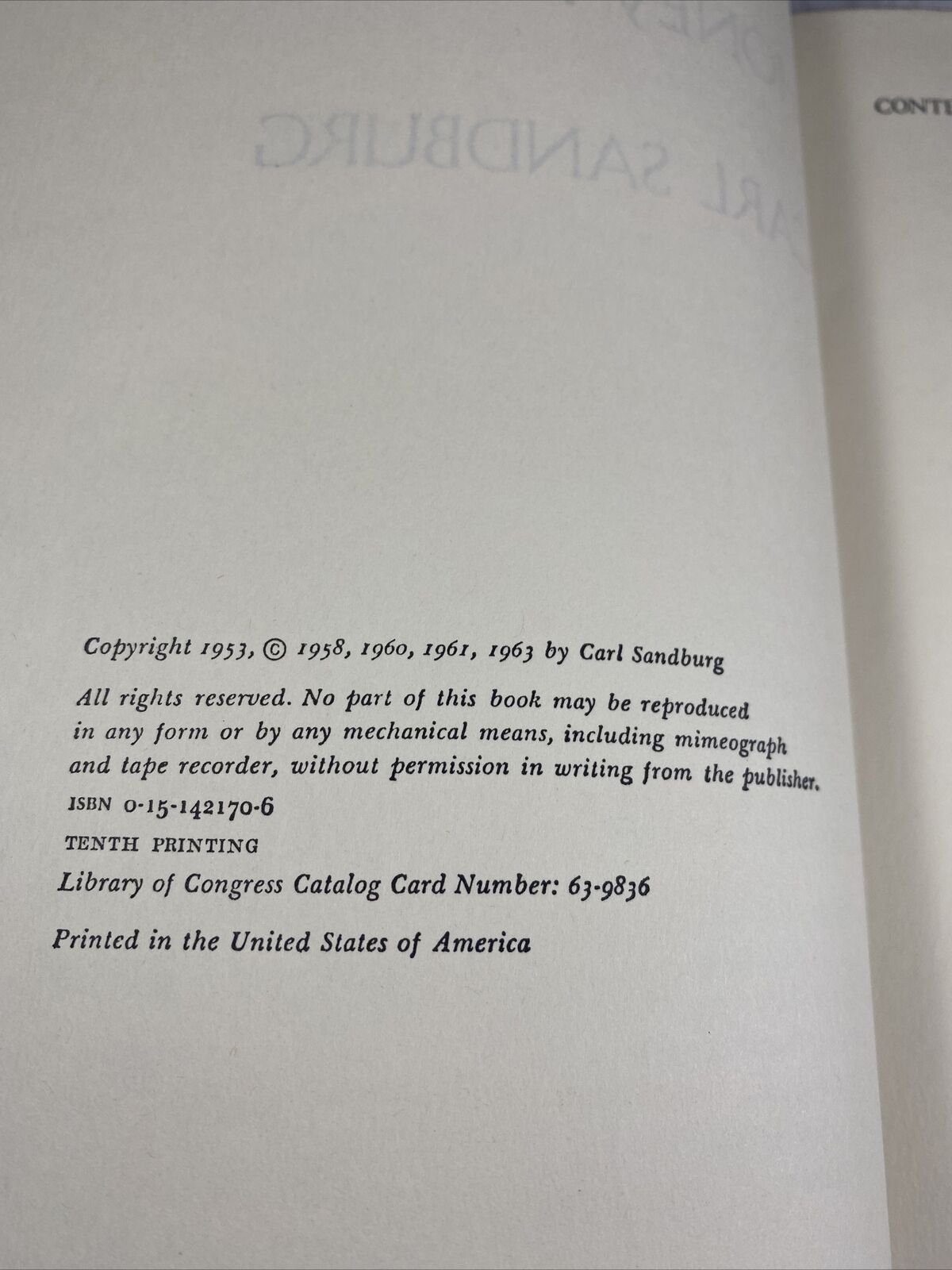 HONEY AND SALT ~ Carl Sandburg HC/DJ 1963 10th Printing POETRY Vintage