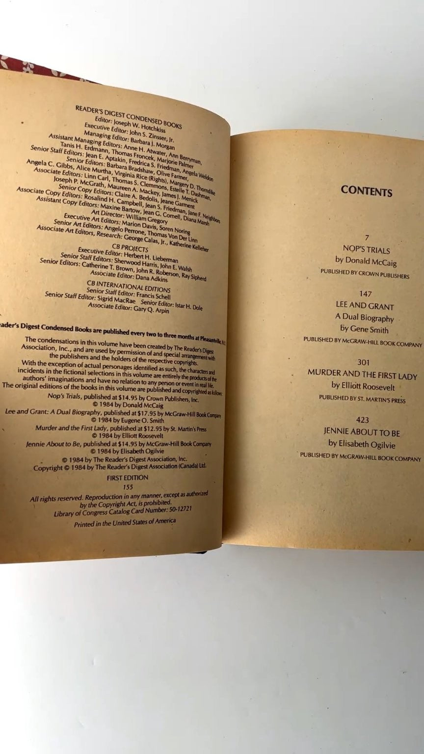 Reader's Digest Condensed Books Volume 4 1984 First Edition Collection