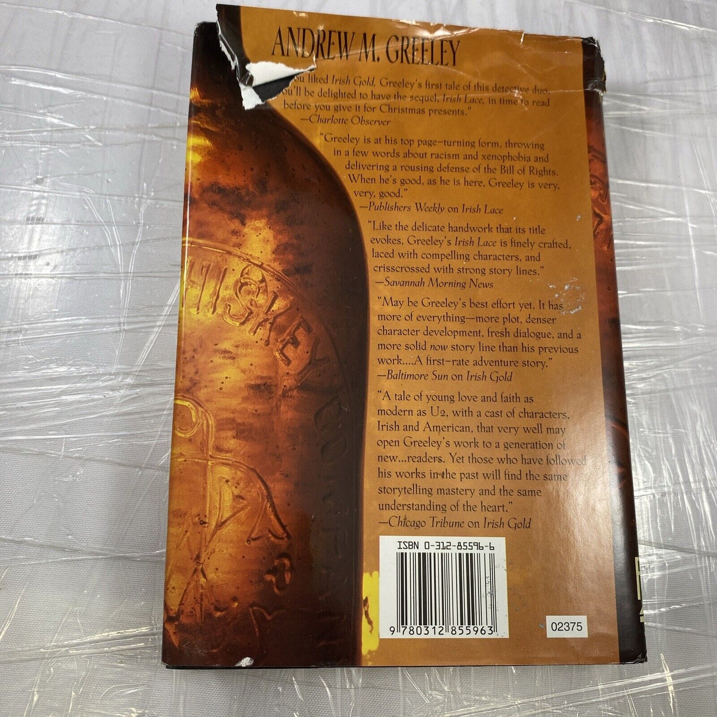 Irish Whiskey by Andrew M. Greeley (Hardcover 1998) Rare Forge Book Club Ed