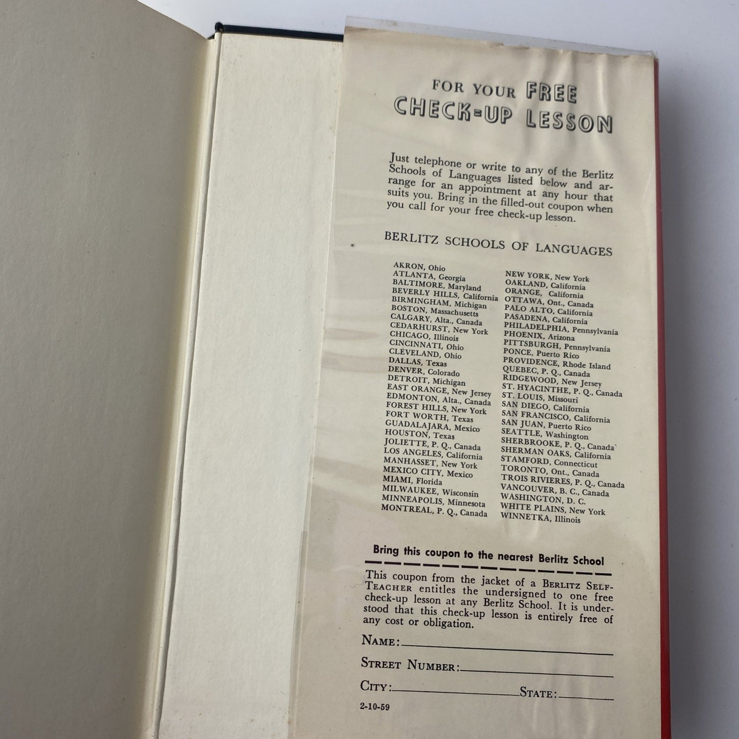 Vintage Language Textbook 1950 The Berlitz Self Teacher German Hardcover