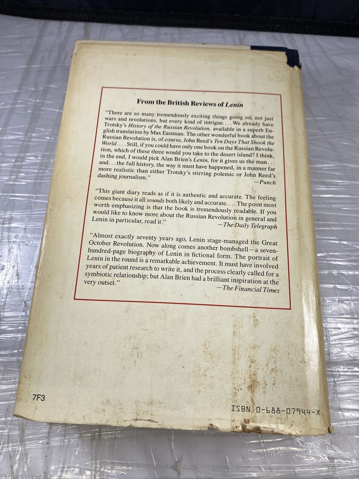 Lenin: The Novel, by Alan Brien HCDJ First Print Edition 1987 Vintage History