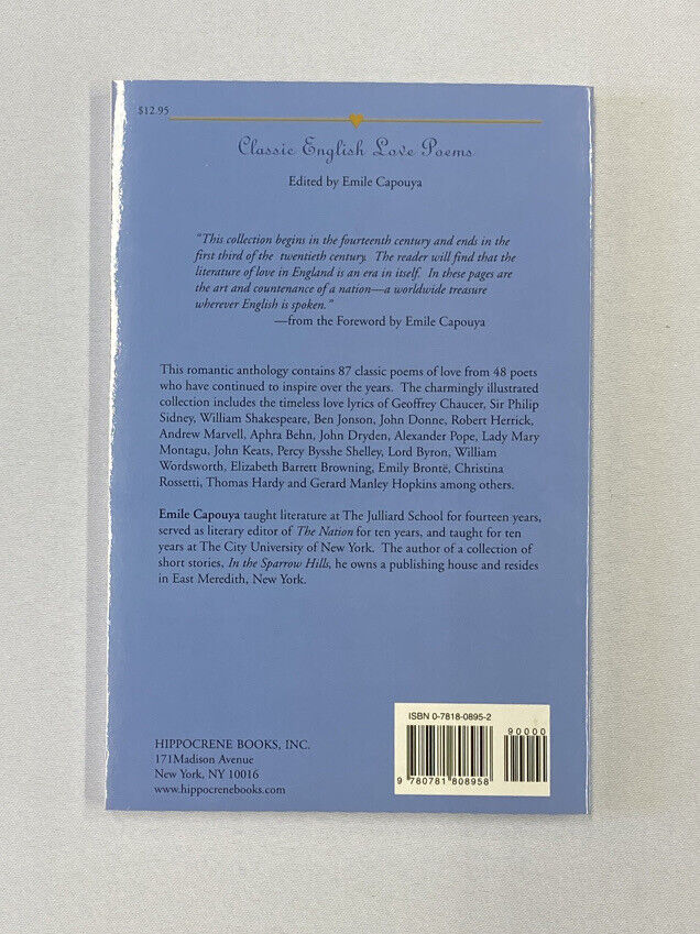Classic English Love Poems by Emile Capouya (2001, Trade Paperback)