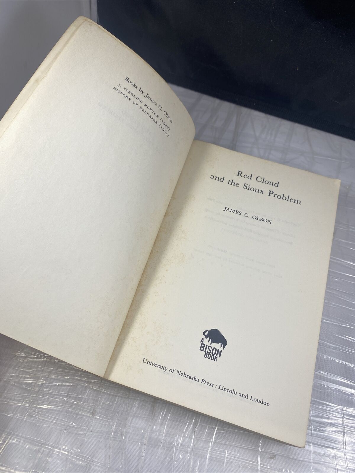 Red Cloud And The Sioux Problem History Paperback Book by James C. Olson 1975