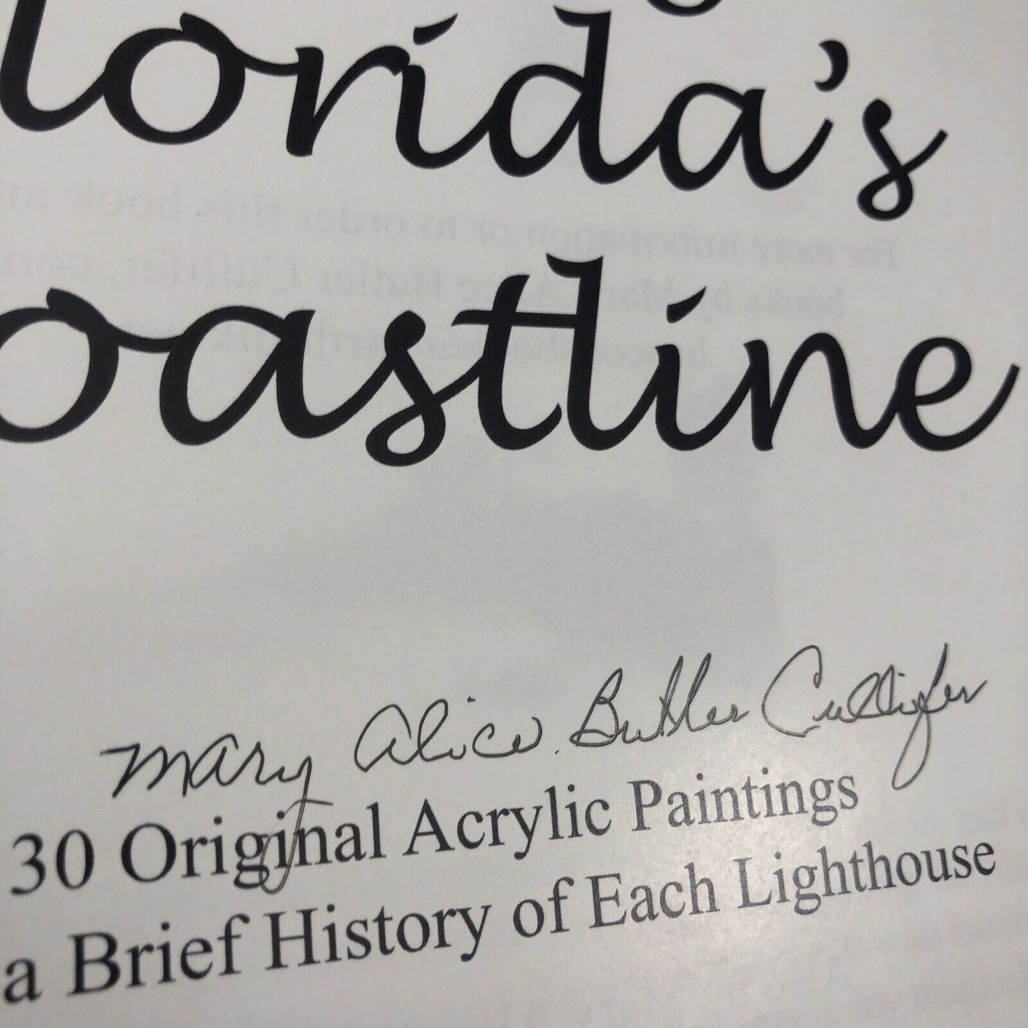 Rare Paperback Lighthouses Along Florida’s Coastline Signed By Author!! 2005
