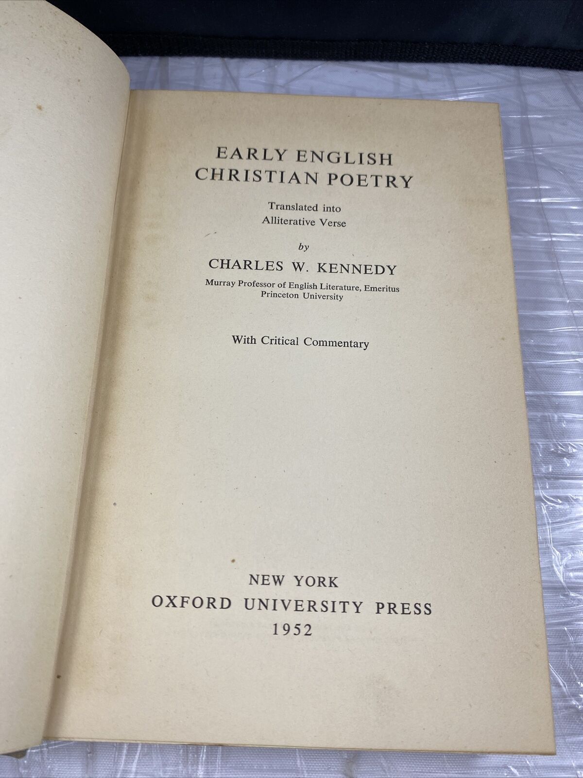 Vintage 50s Early English Christian Poetry Charles Kennedy Oxford University