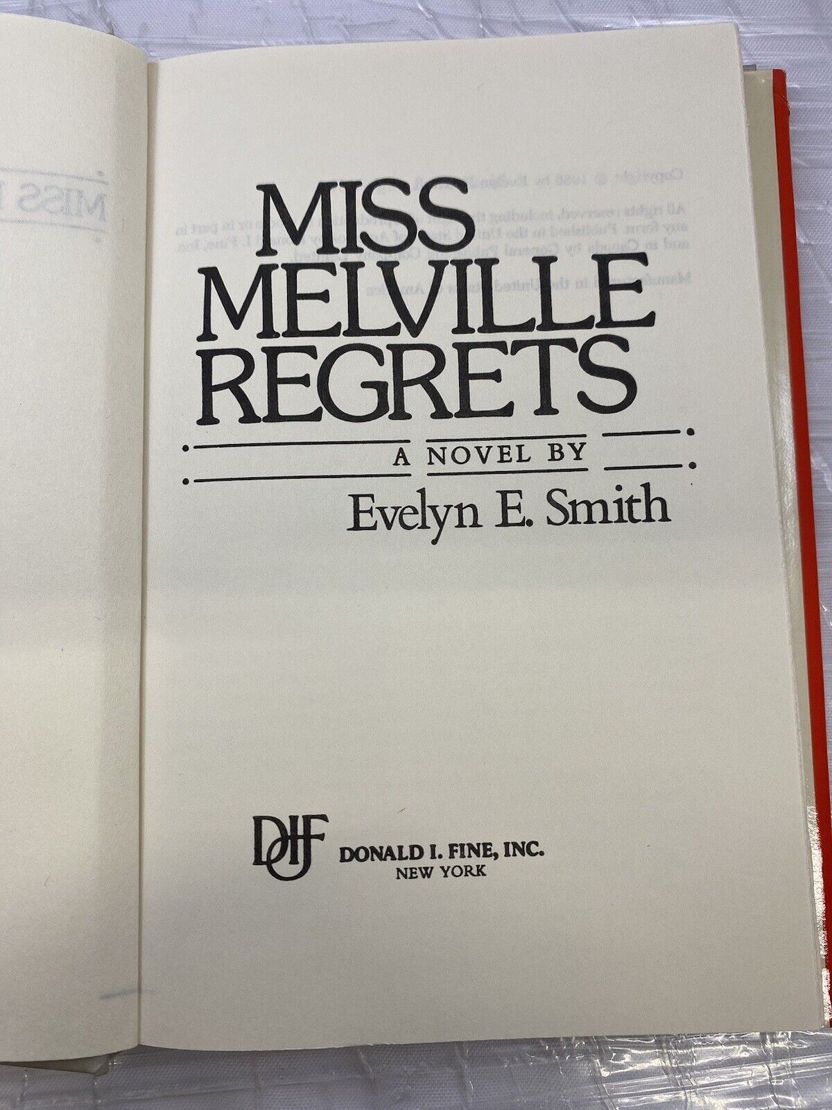 Smith, Evelyn E. MISS MELVILLE REGRETS Book Club Edition Vintage 80s Mystery
