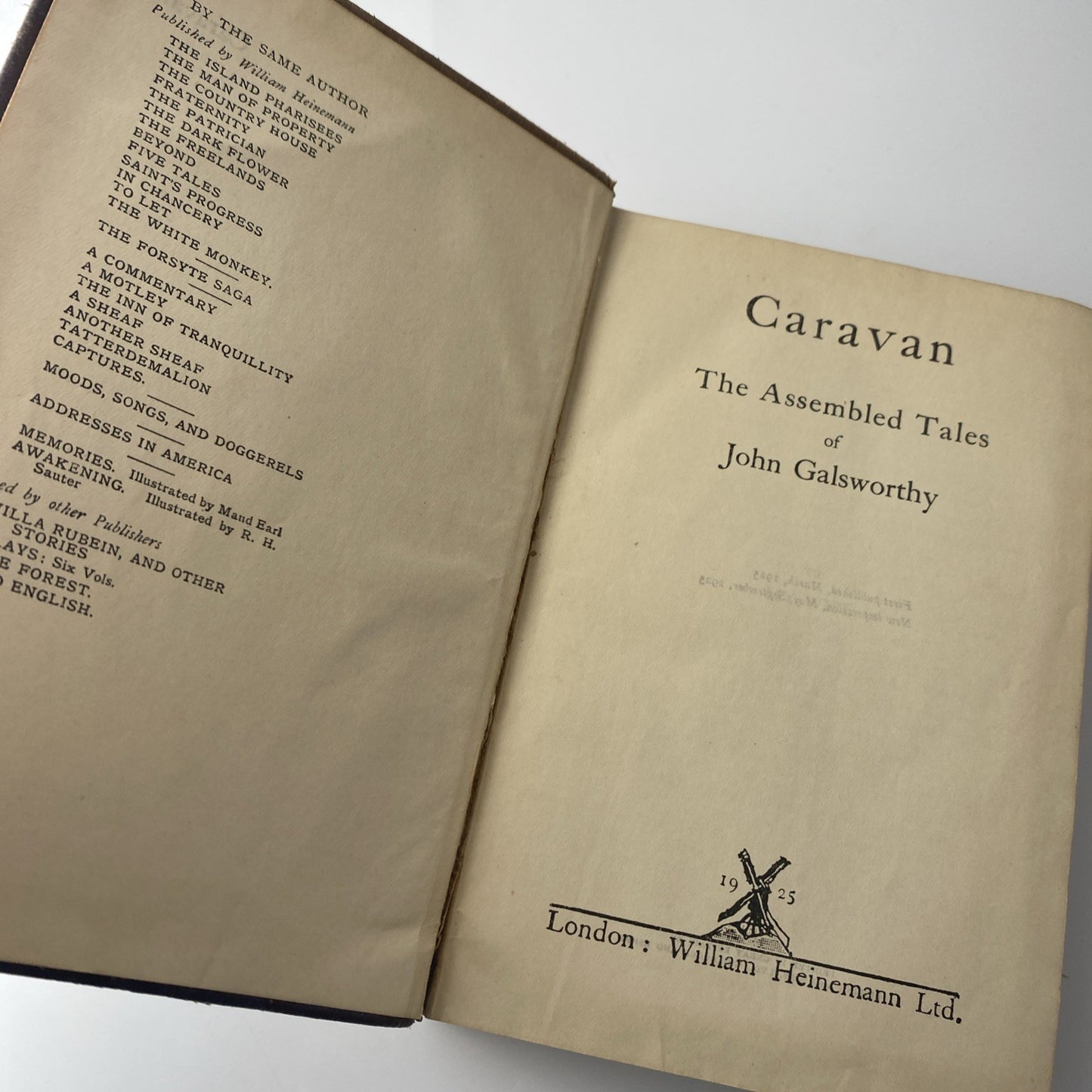 Caravan, John Galsworthy. 1925 1st Edition. Leather Binding Antique Literature
