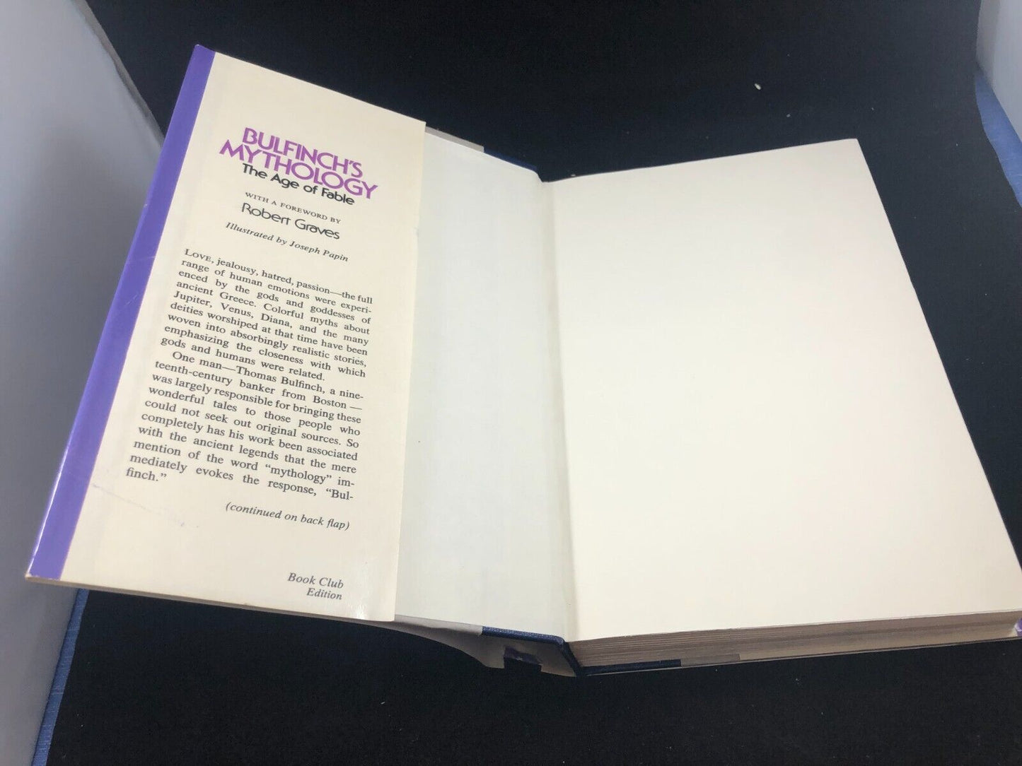 BULFINCH'S MYTHOLOGY Thomas Bulfinch, HC/DJ Book Club Edition