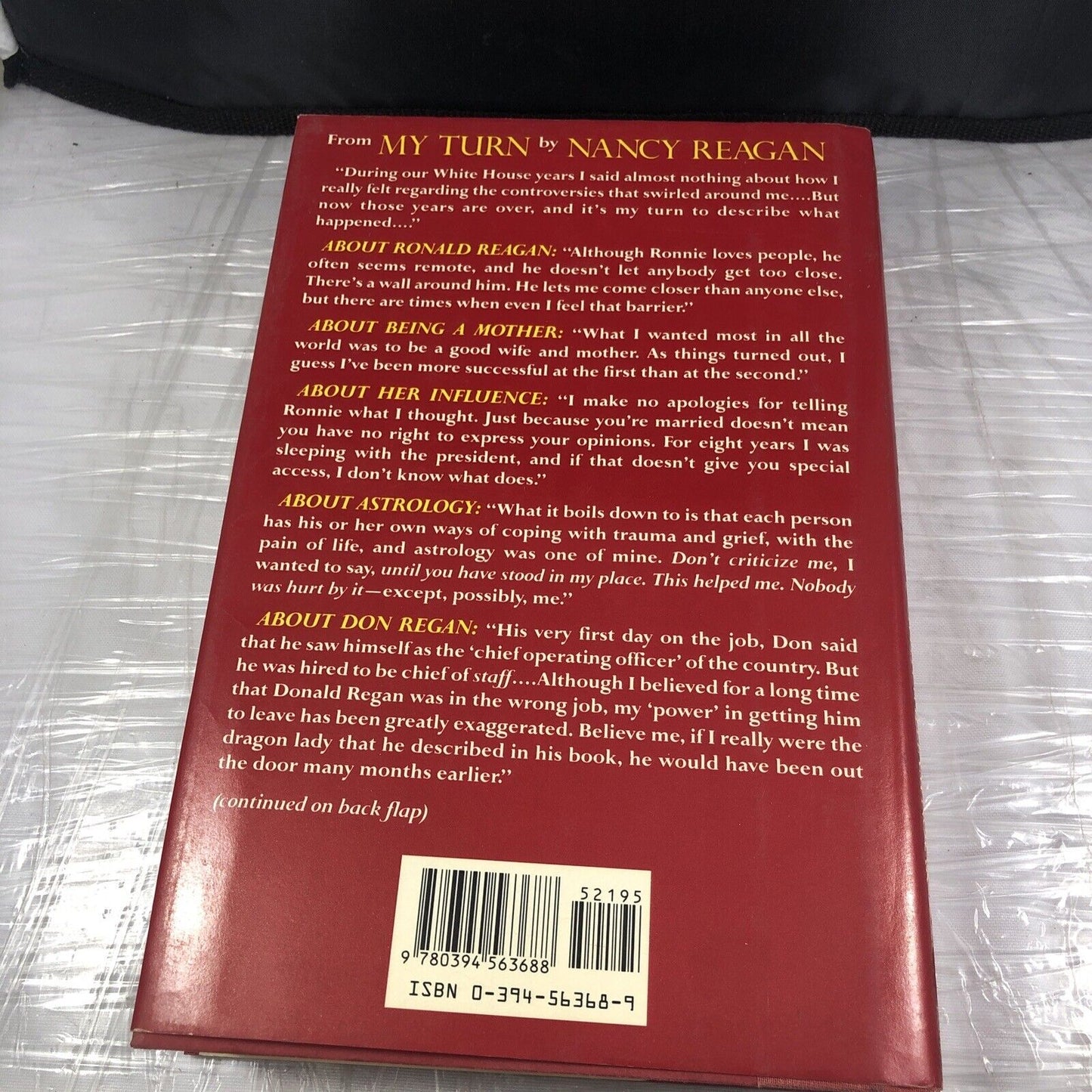 My Turn The Memoirs Of Nancy Reagan With William Novak '89 HC DJ 1st Ed LIKE NEW