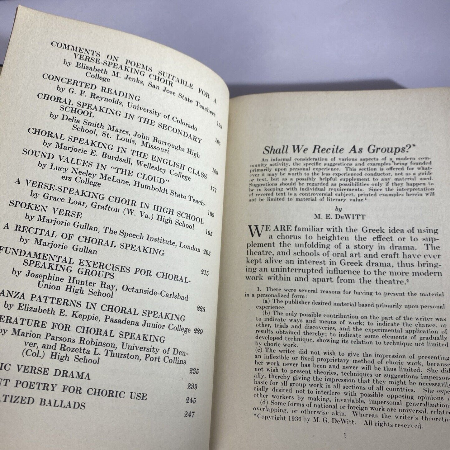 Practical Methods In Choral Speaking M E Dewitt Vintage Public Speaking Book GOO