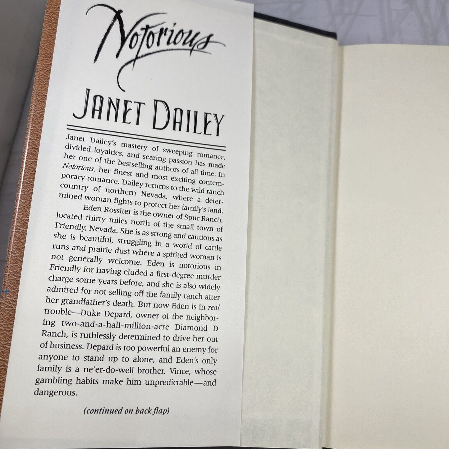 Notorious Janet Dailey Book Club Edition Vintage Romance Novel Very Good