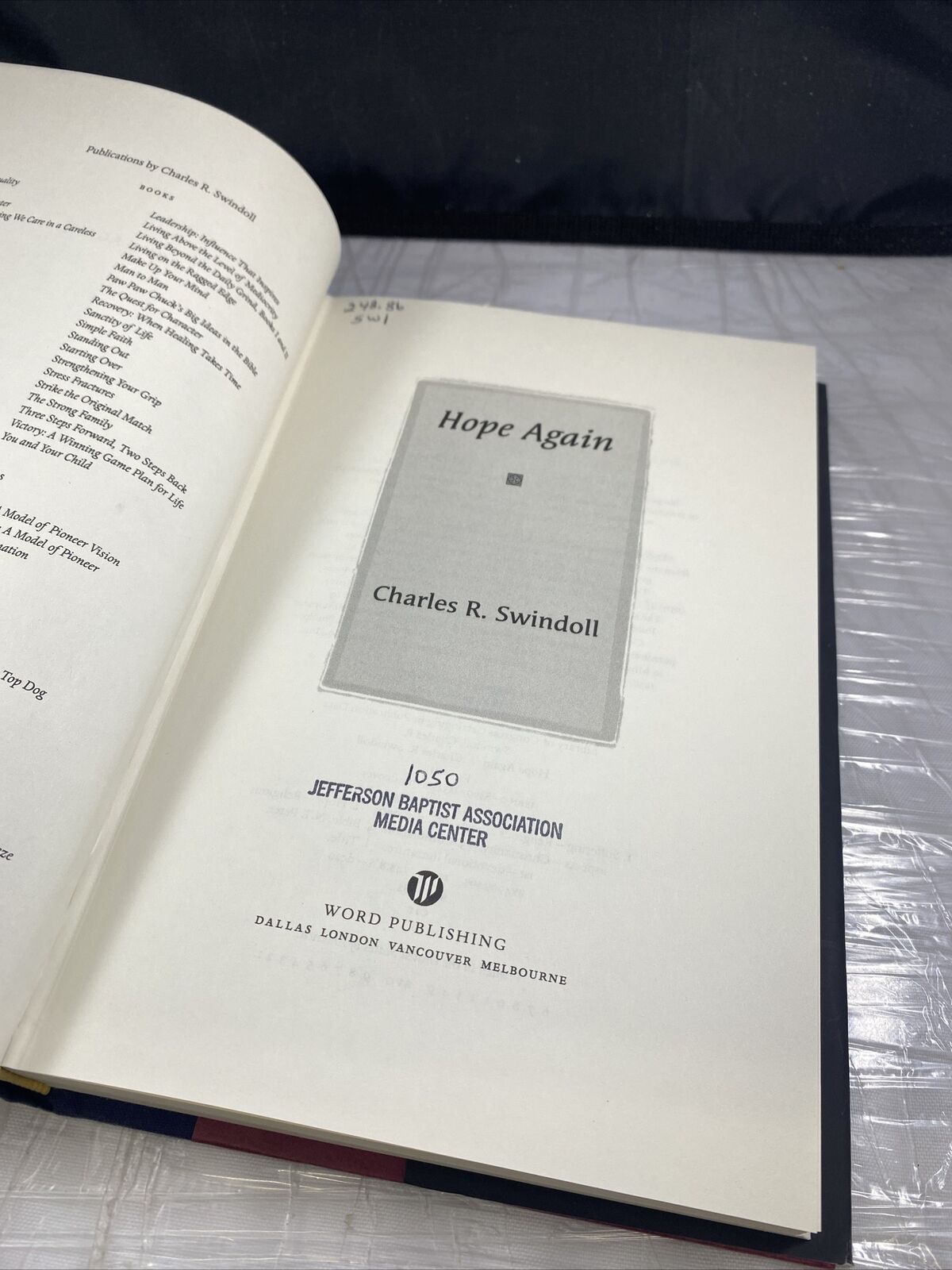 Hope Again by Charles R. Swindoll (1996, Hardcover)