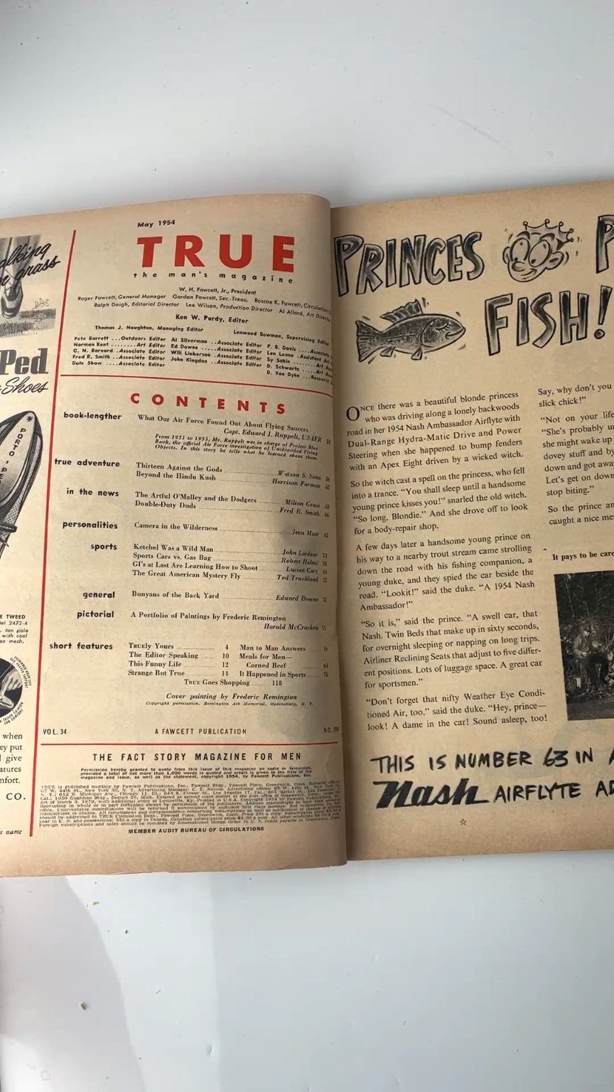 True The Man's Magazine May 1954 Illustrated Flying Saucers Remington