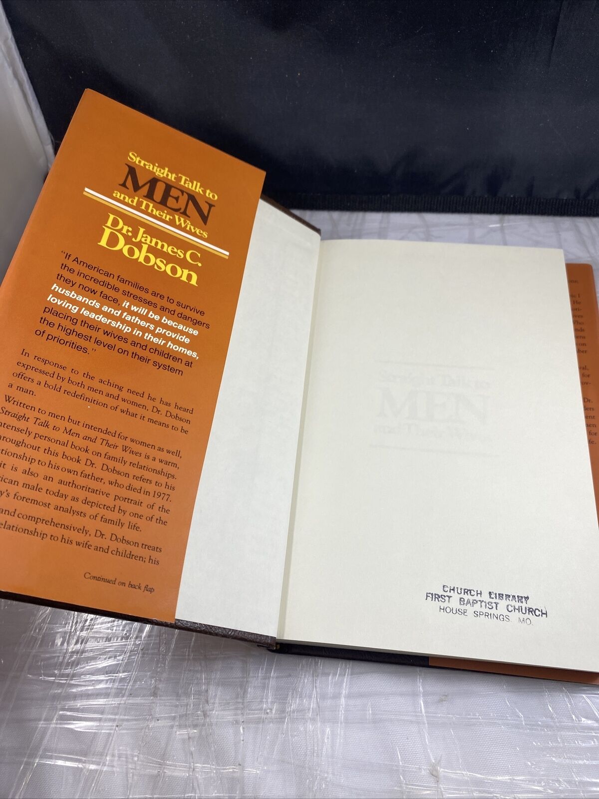 Straight Talk to Men and Their Wives Hardcover James C Dobson Vintage Self Help
