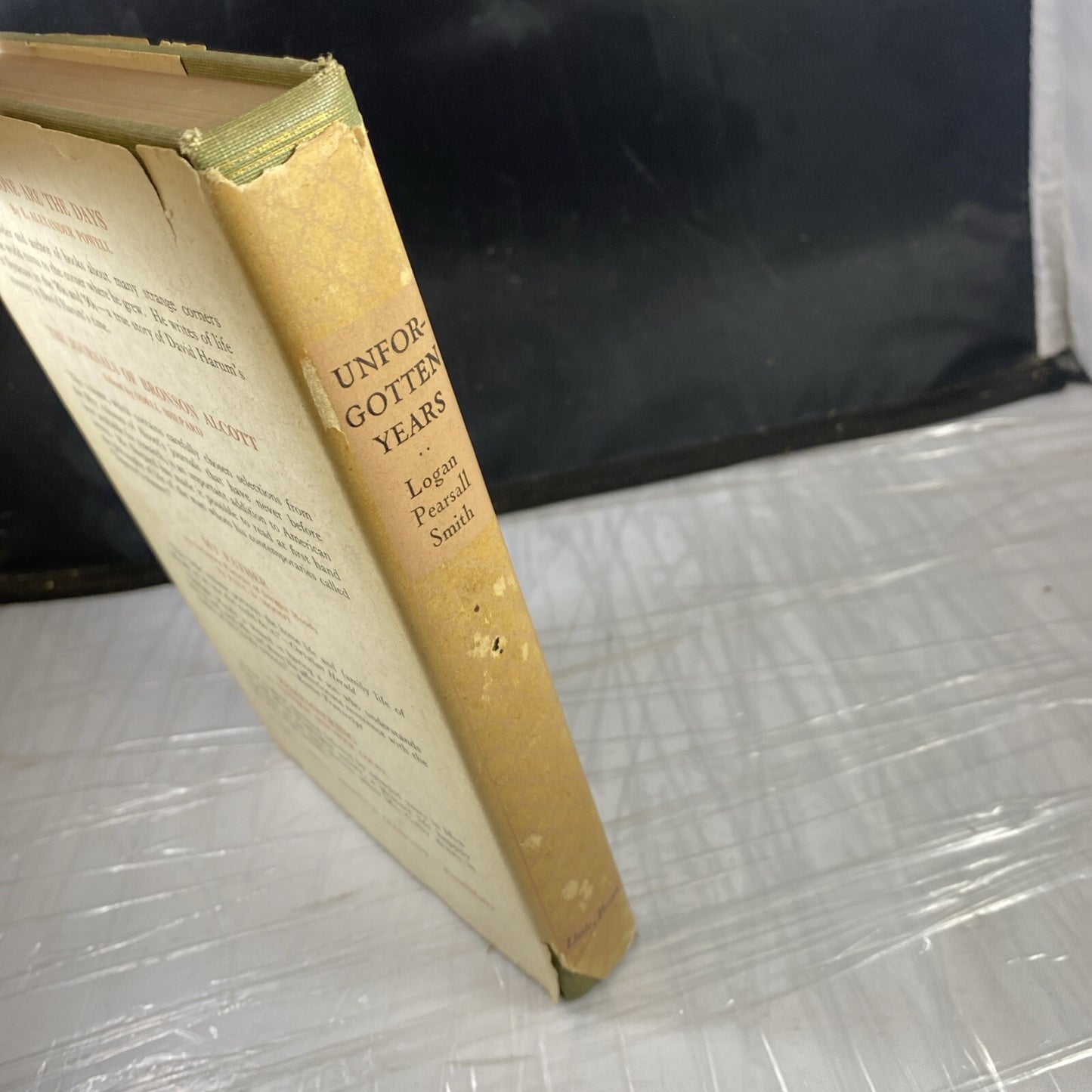 1939 Logan Pearsall Smith UNFORGOTTEN YEARS Memoir Walt Whitman W/ DJ Rare